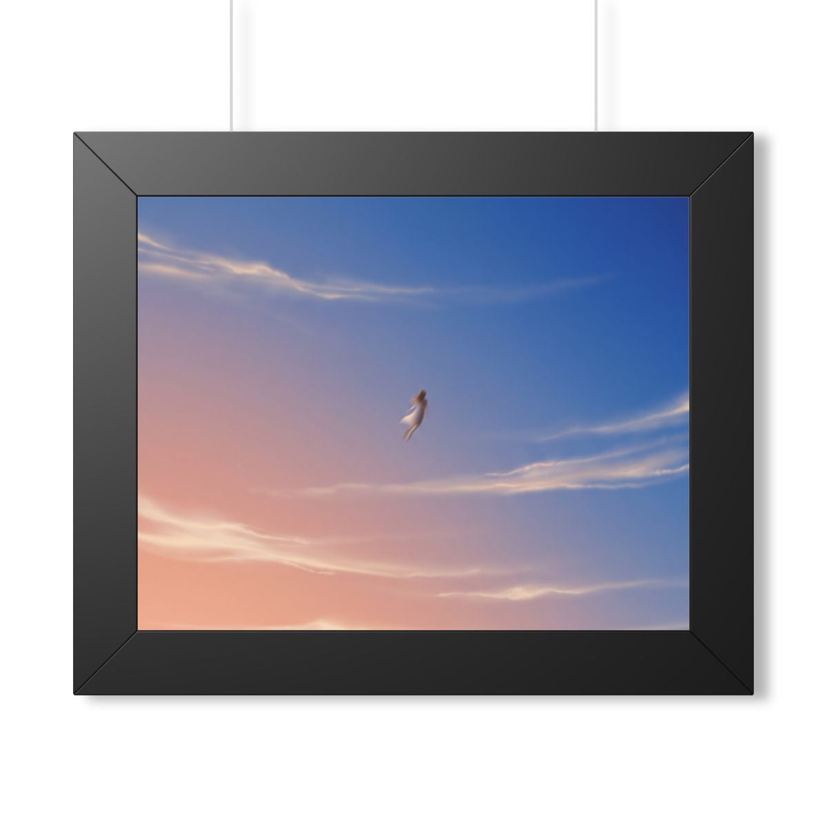 Framed Horizontal Poster - Horizon Sky Calm — Black (14×11...