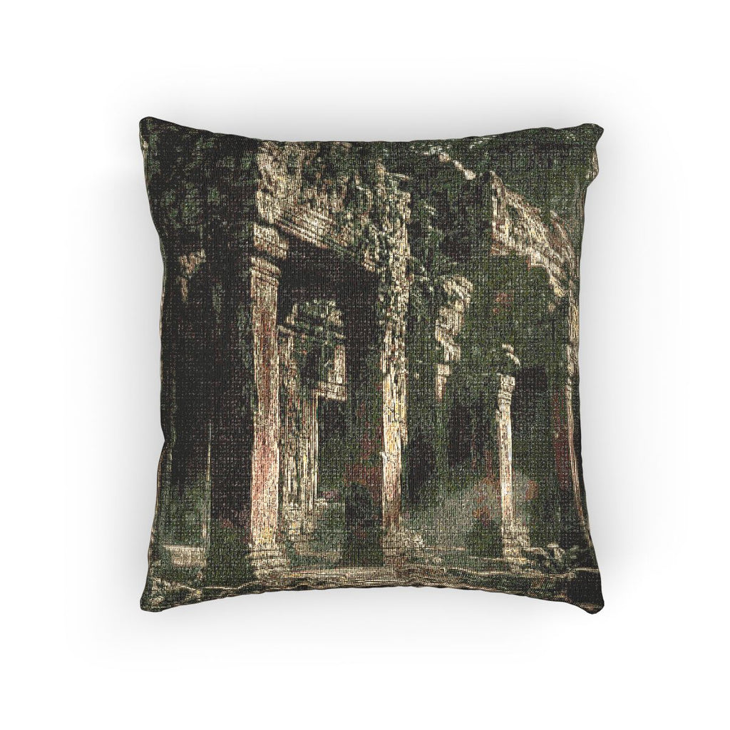 Woven Pillow - Ancient Temple Sanctuary | Echovira Gallery