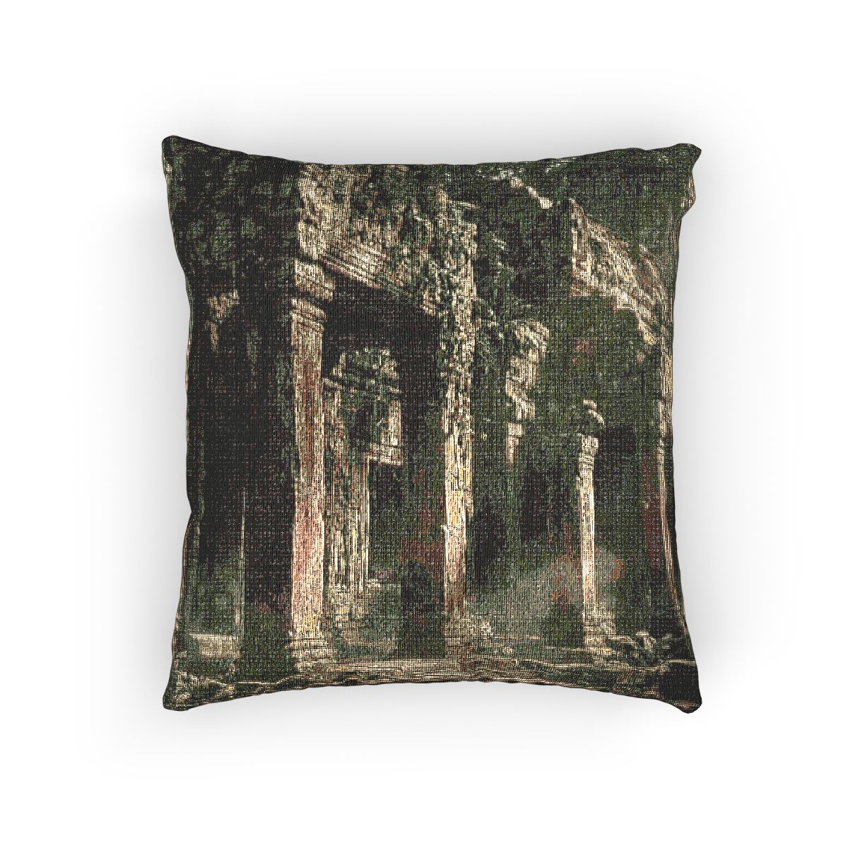 Woven Pillow - Ancient Temple Sanctuary | Echovira Gallery