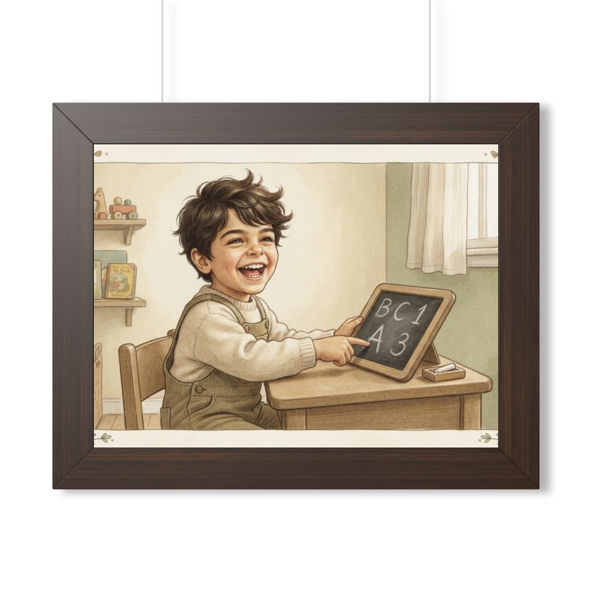 Framed Horizontal Poster - Little Scholar — Walnut (14×11......