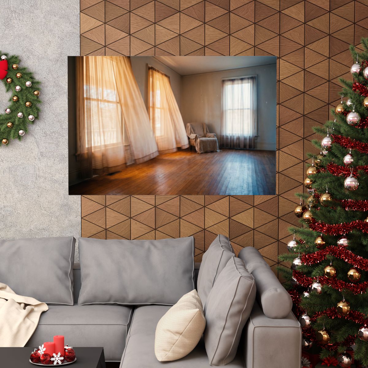 Matte Horizontal Poster - Amber Glow Room (10×8 & 54×36) |...