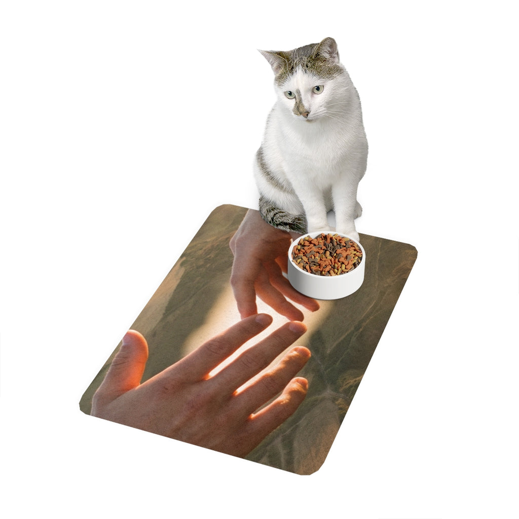 Pet Food Mat - The Infinite Touch | Ethereal Coastal Art |...