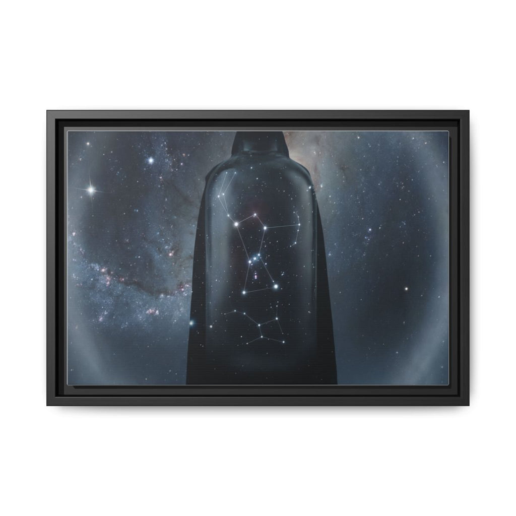 Framed Matte Canvas - Cosmic Sentinel — Black / 1.25" (10×8, 12×9, 14×11, 16×12, 20×10, 18×12, 20×16, 24×16, 24×18, 36×12, 24×20, 32×16, 30×20, 30×24, 32×24, 48×16, 36×24, 48×24, 40×30, 60×20, 48×32, 60×30 & 60×40)