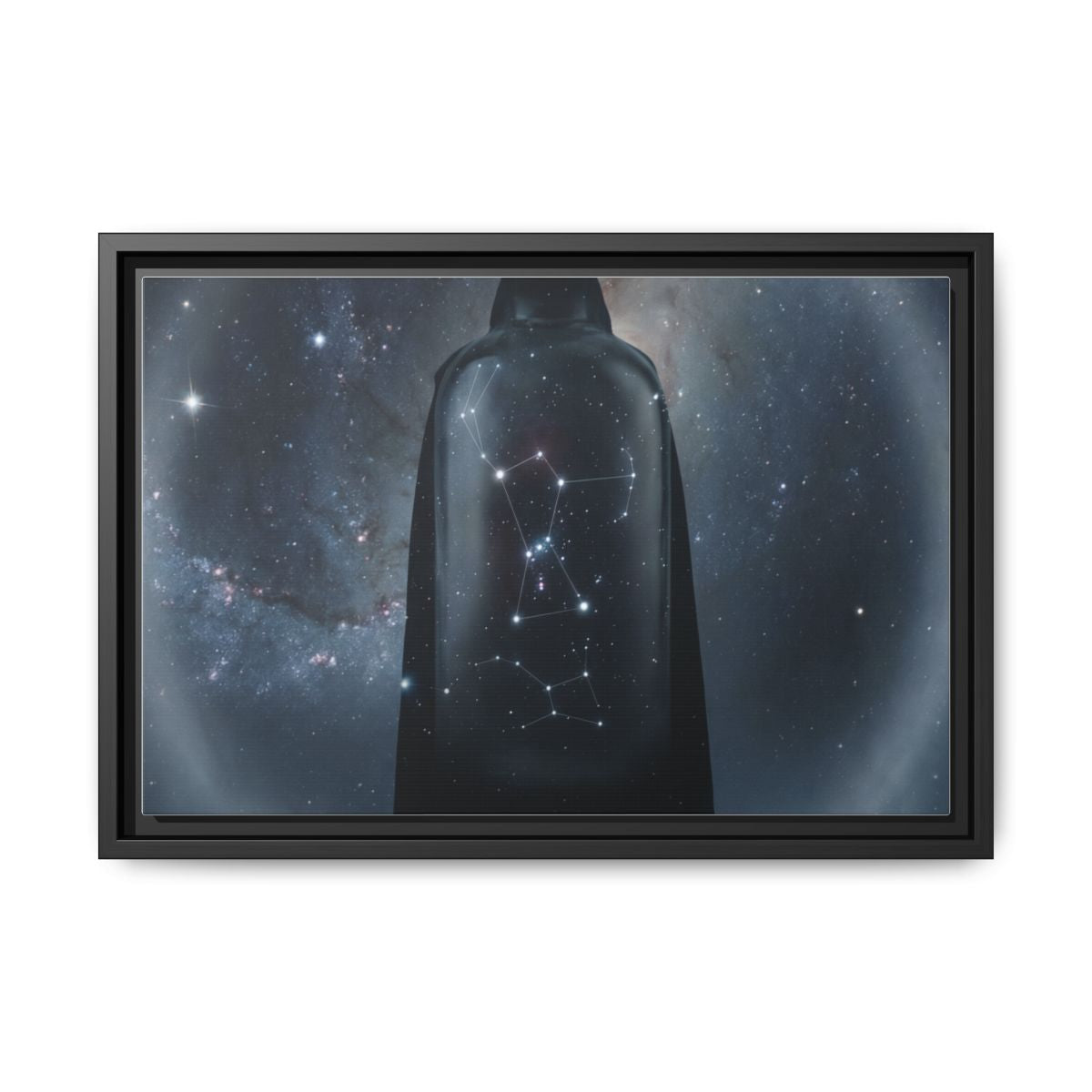 Framed Matte Canvas - Cosmic Sentinel — Black / 1.25" (10×8, 12×9, 14×11, 16×12, 20×10, 18×12, 20×16, 24×16, 24×18, 36×12, 24×20, 32×16, 30×20, 30×24, 32×24, 48×16, 36×24, 48×24, 40×30, 60×20, 48×32, 60×30 & 60×40)