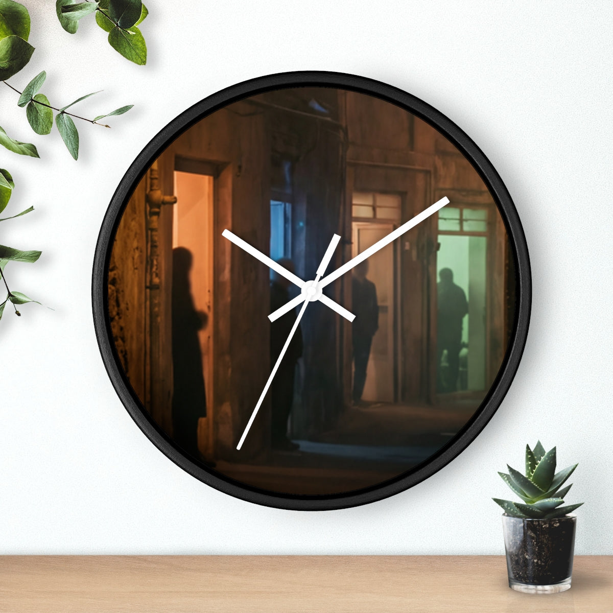 Wall Clock - Shadowed Alleyway Mystery Art Print | Echovira...