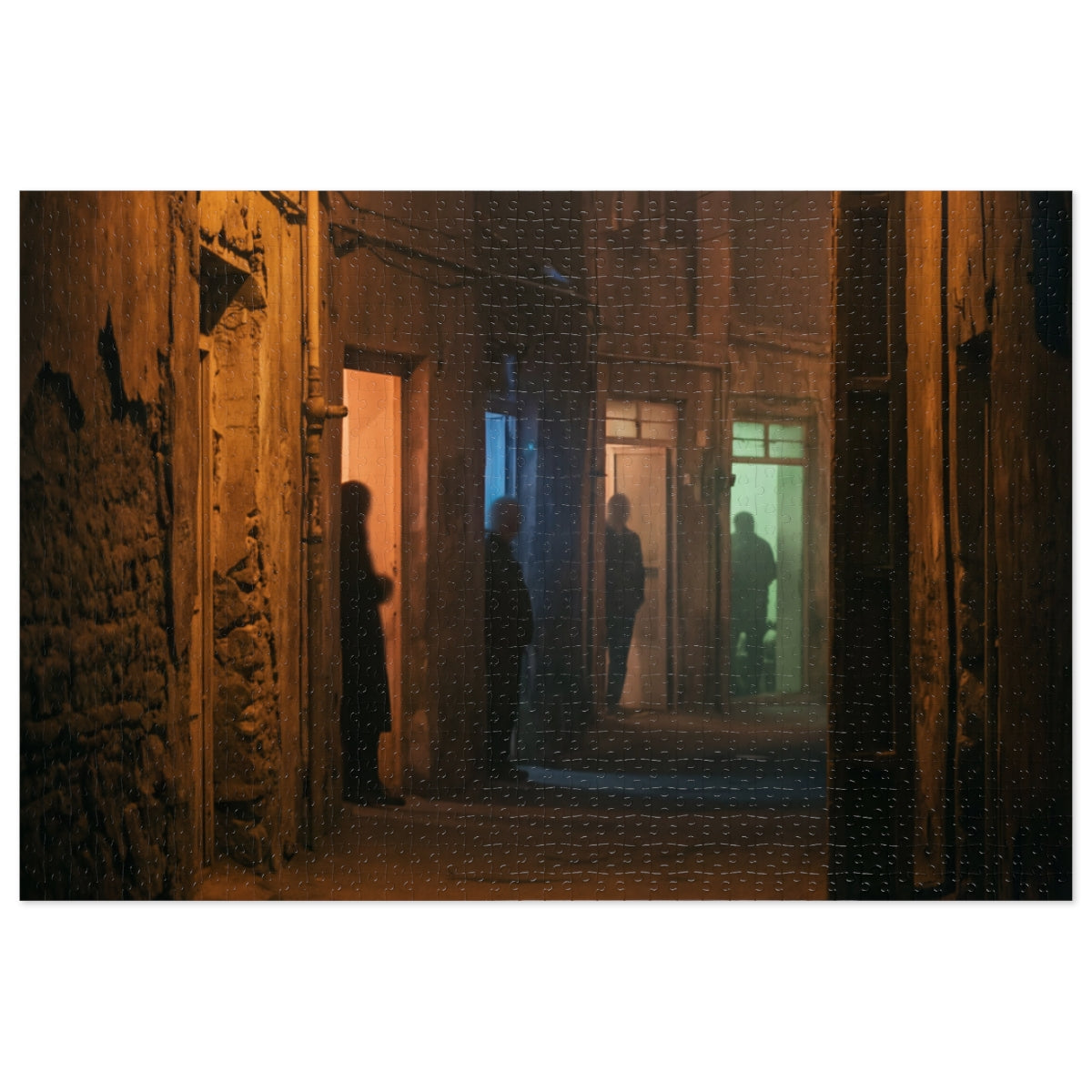 Jigsaw Puzzle with Tin - Shadowed Alleyway Mystery Art Print...