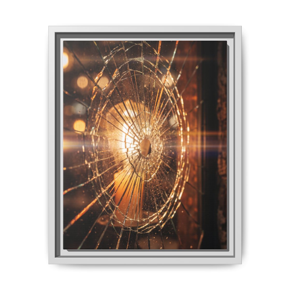 Framed Matte Canvas - Shattered Glass