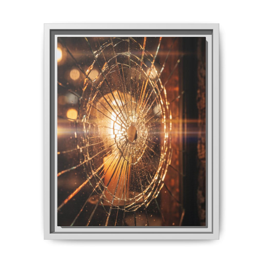 Framed Matte Canvas - Shattered Glass — White / 1.25"