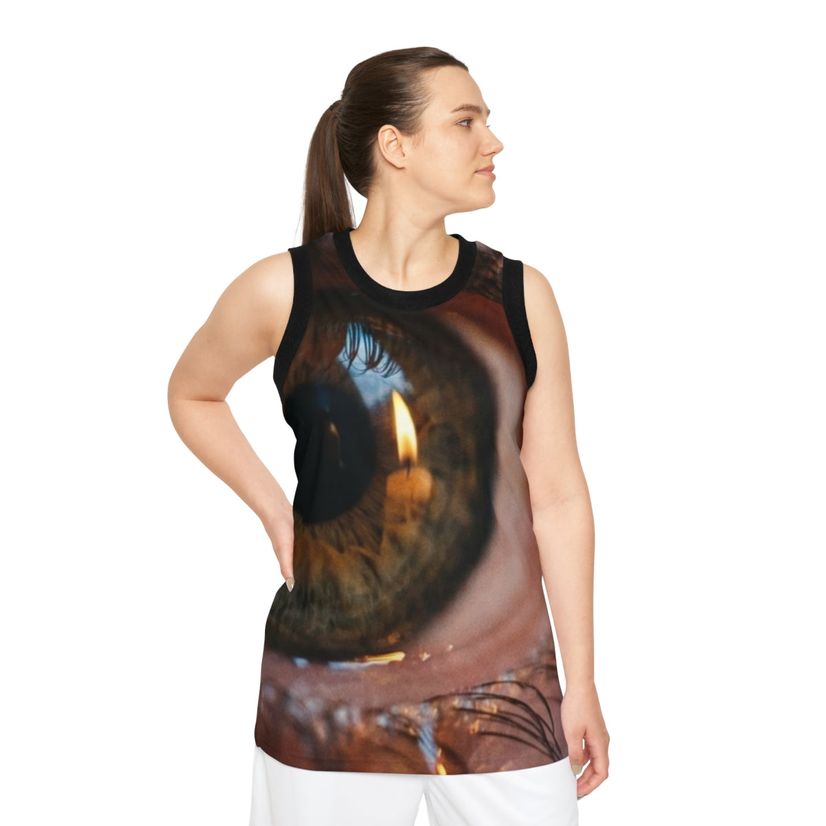 Unisex Basketball Jersey - Amber Iris Reflection Fine Art......