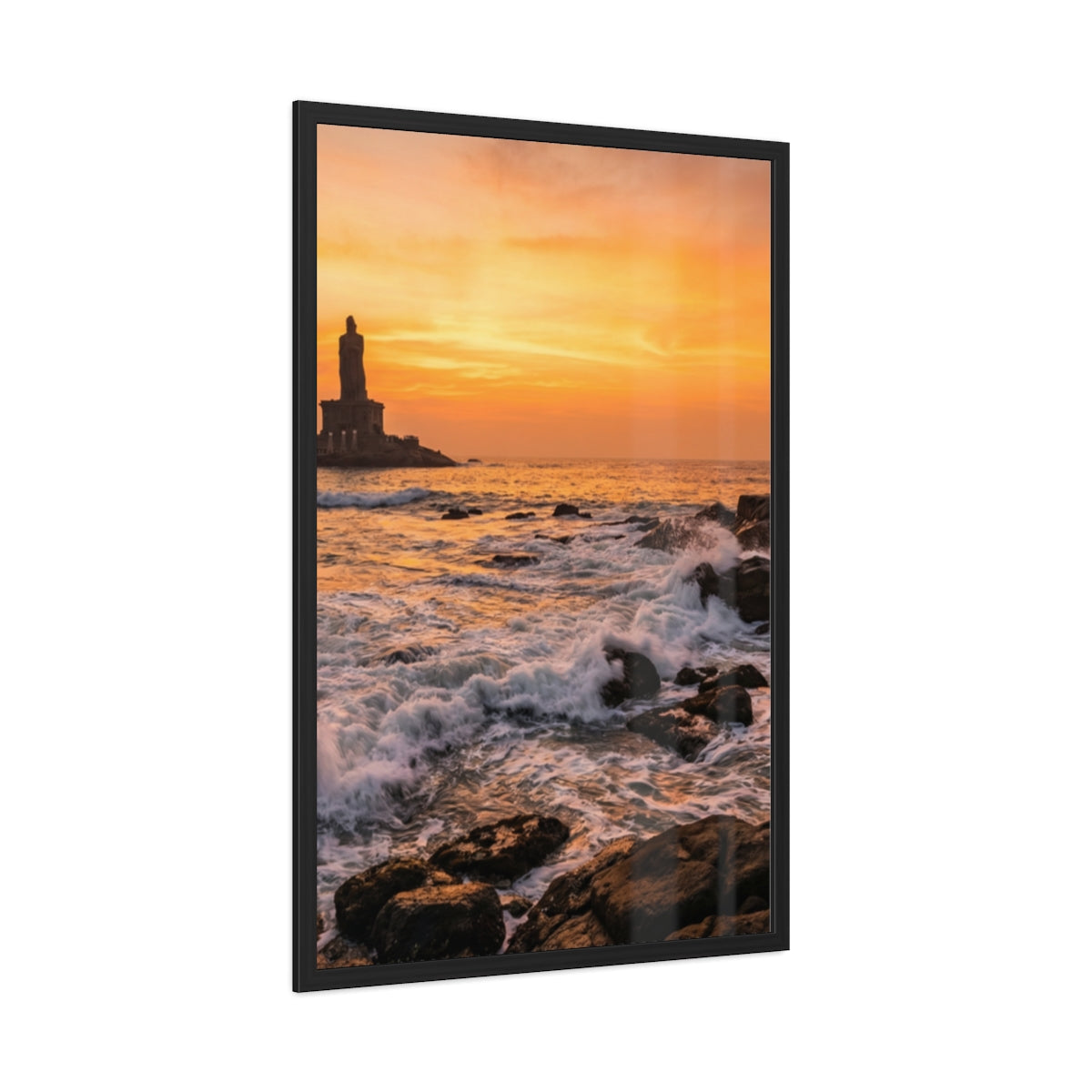 Framed Posters - Coastal Golden Glow — Portrait