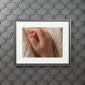 Fine Art Prints - Tender Newborn Hand in Soft Muslin Blanket...