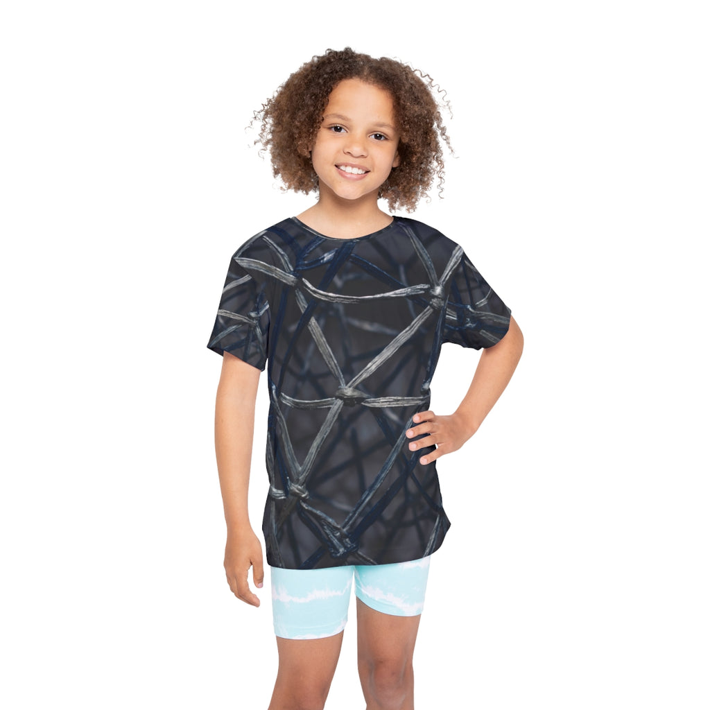 Kids Sports Jersey Abstract Woven Navy Art