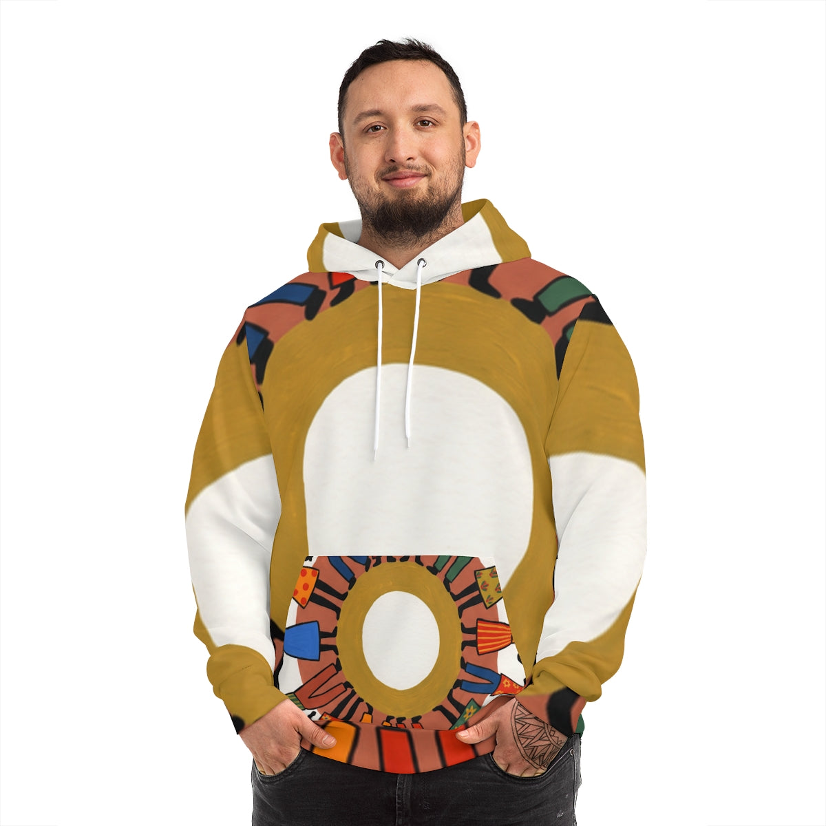 Men's Fashion Hoodie - Unity Mandala Folk Art | Echovira...