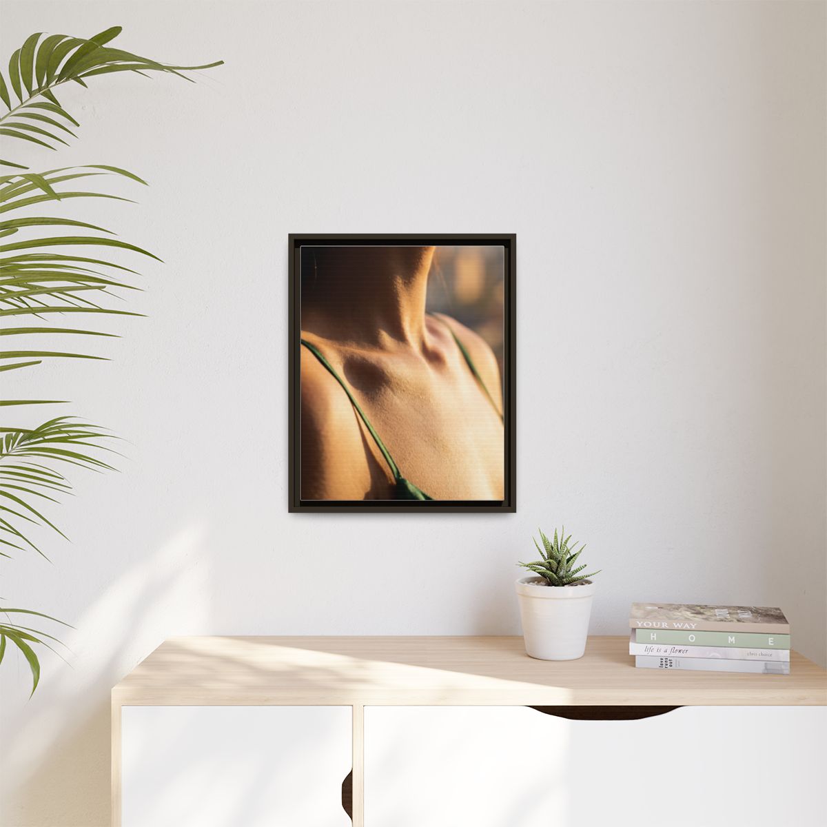 Golden Hour Matte Canvas - Framed Sunset Wall Art — Espresso...