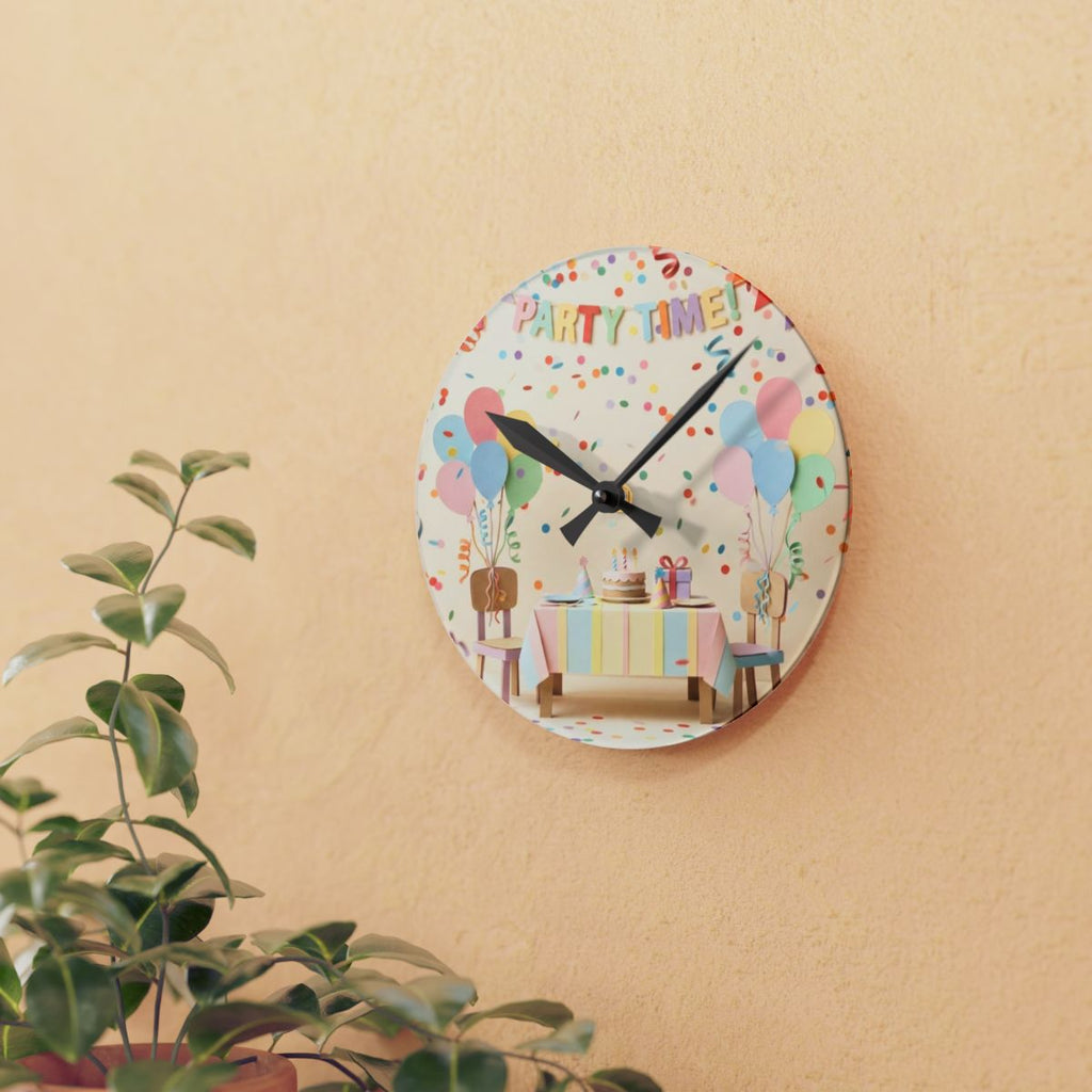 Acrylic Wall Clock - Party Time Whimsy | Echovira Gallery