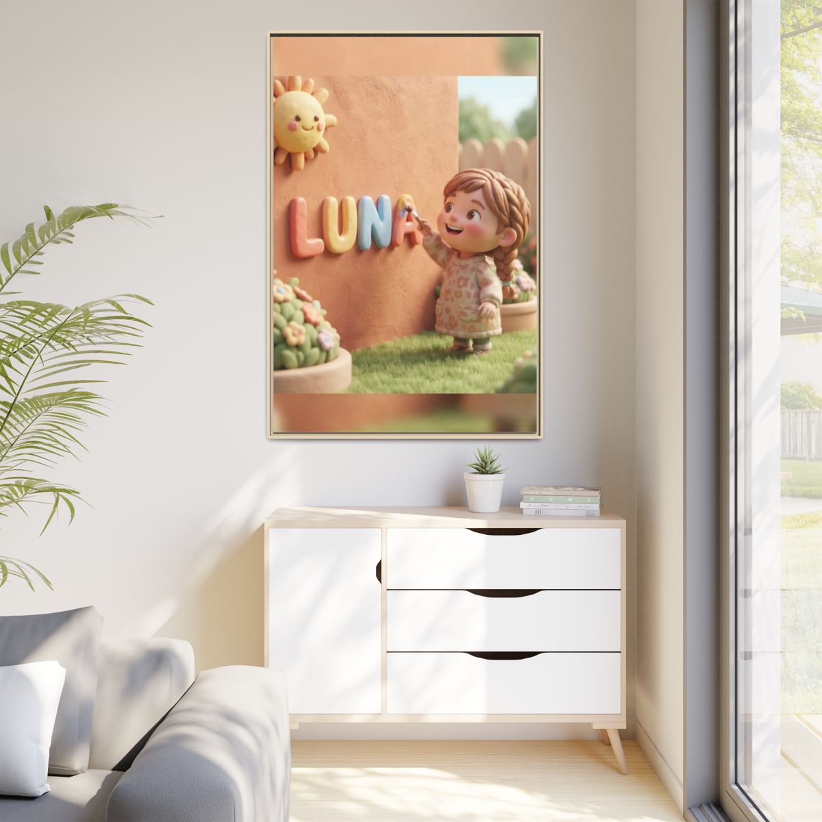 Matte Canvas Framed - Luna Sunshine Clay — Natural / 1.25"...