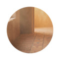 Round Rug - Painted Footprints in Sun-Drenched Adobe Hallway...