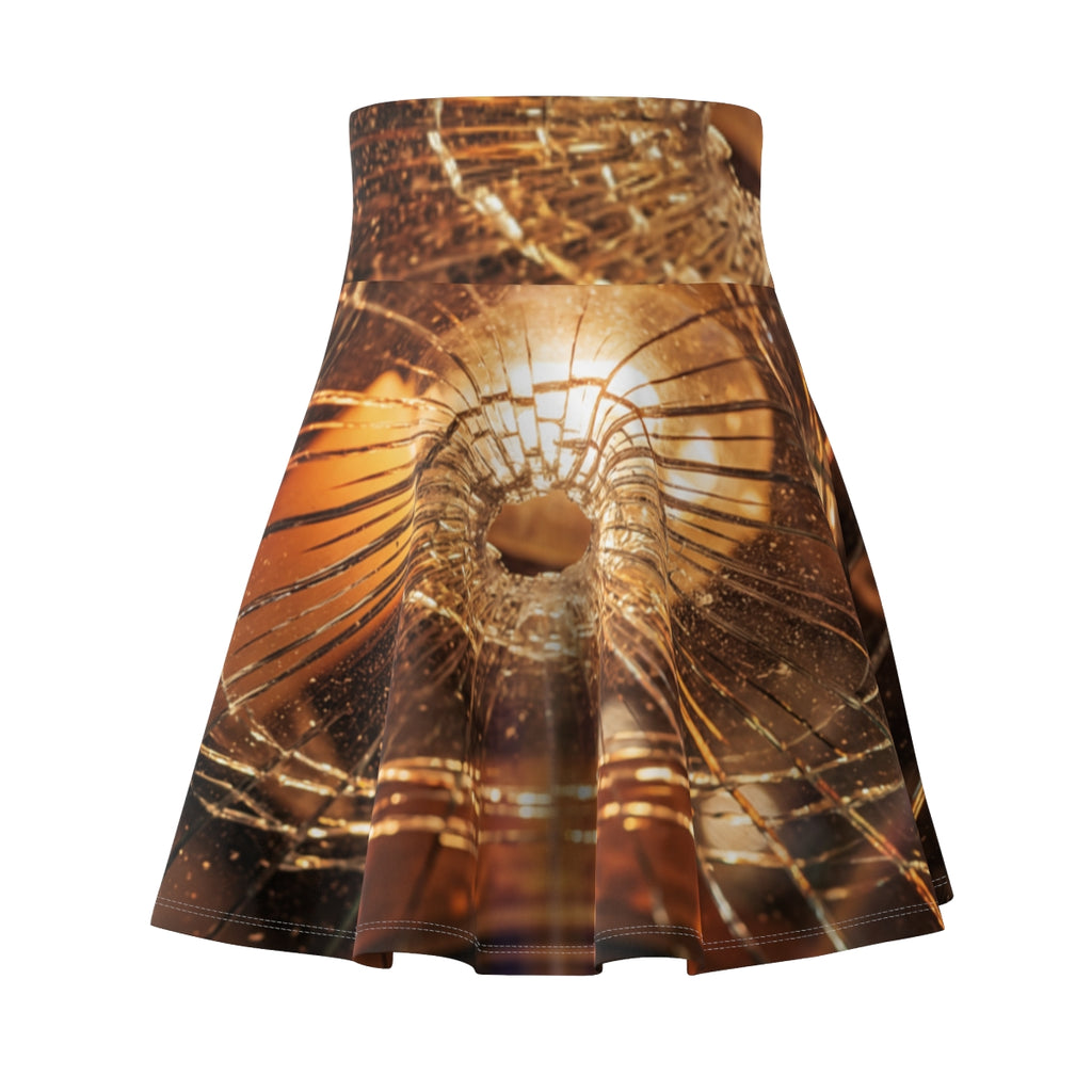 Women's Skater Skirt - Fractured Warmth - Moody Shattered......