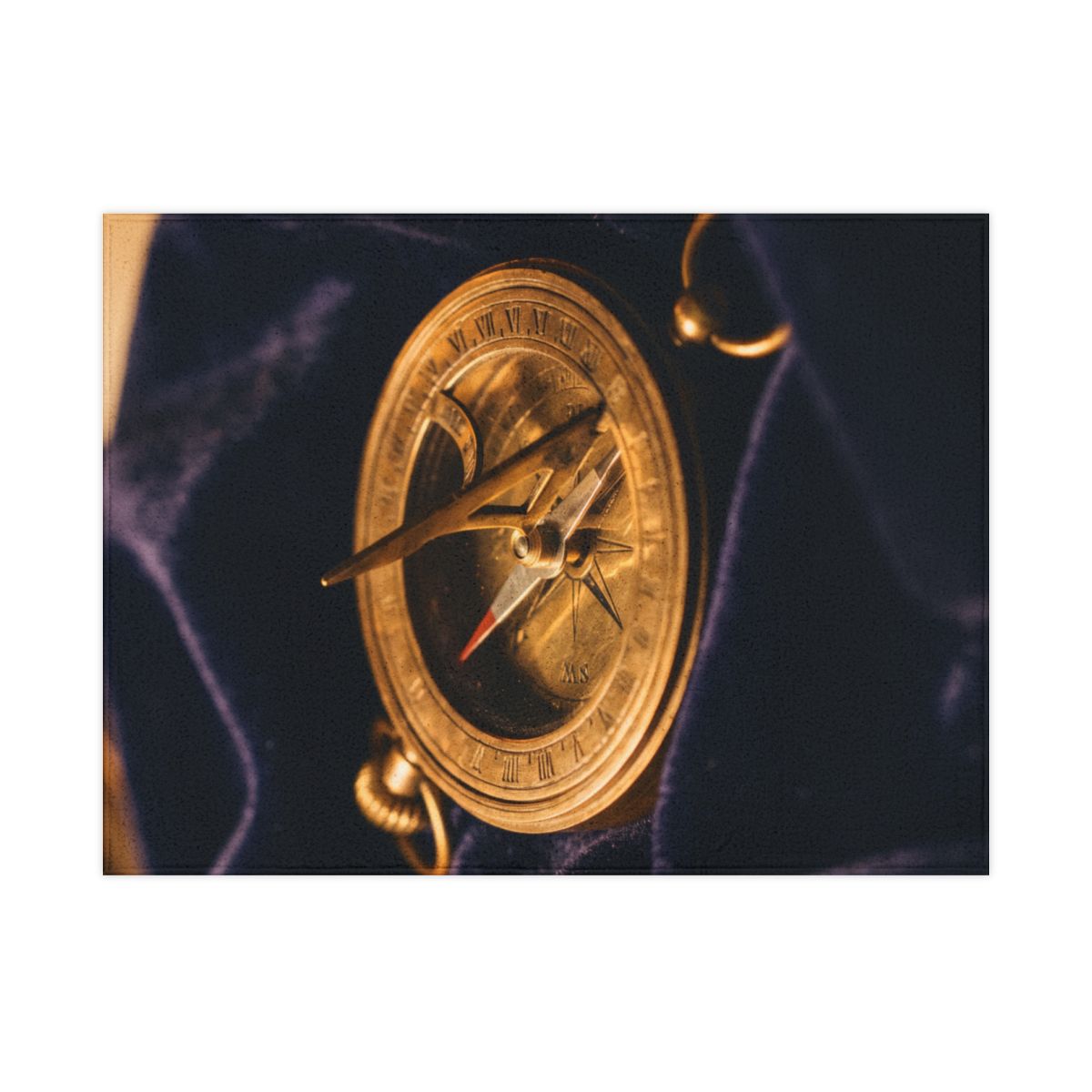 Vintage Brass Sundial Toddler Blanket