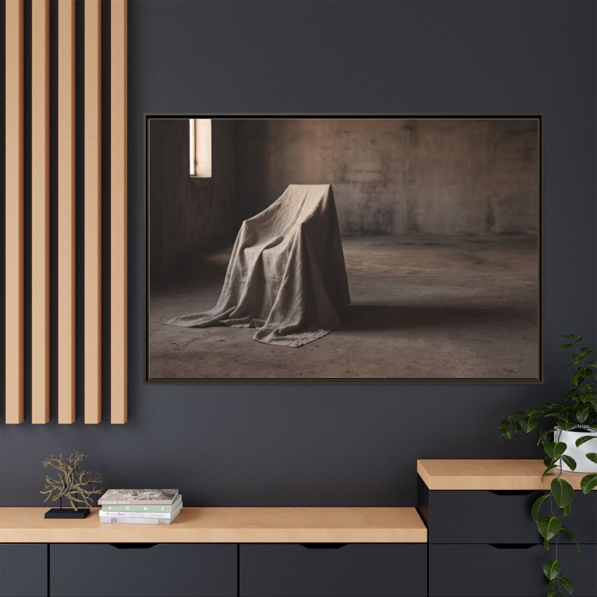 Matte Canvas, Framed - Wabi-Sabi Room — Espresso / 1.25"