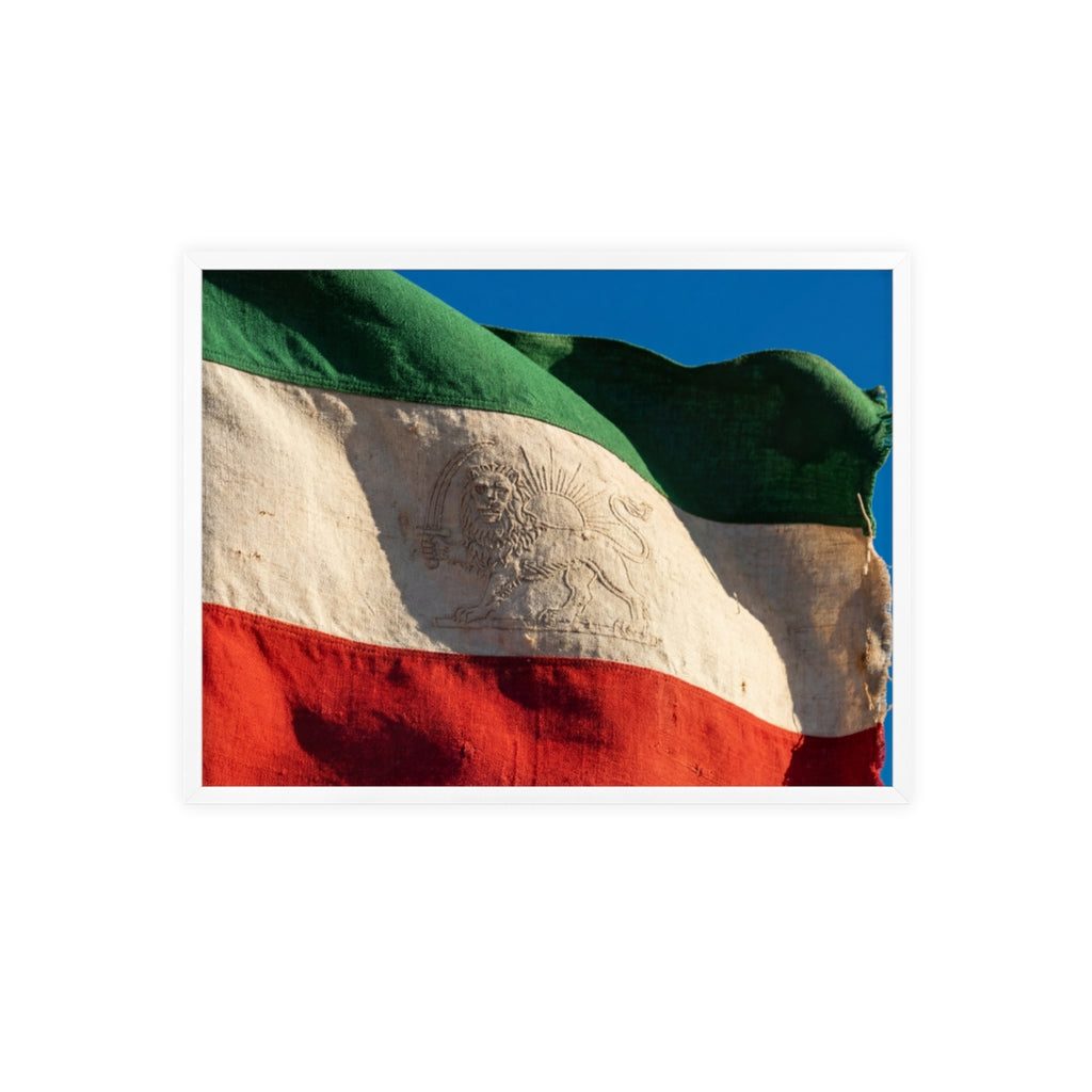 Wood Framed Poster - Vintage Flag — Landscape