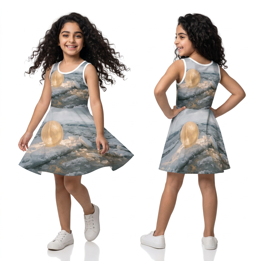 Girls' Sleeveless Sundress Arctic Orb Art