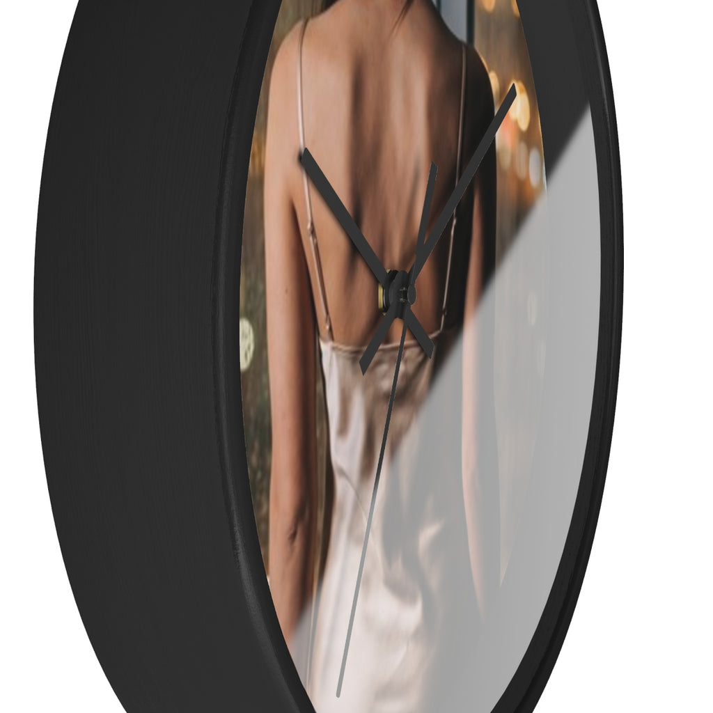 Wall Clock - Shimmering Rainy City Hour | Echovira Gallery