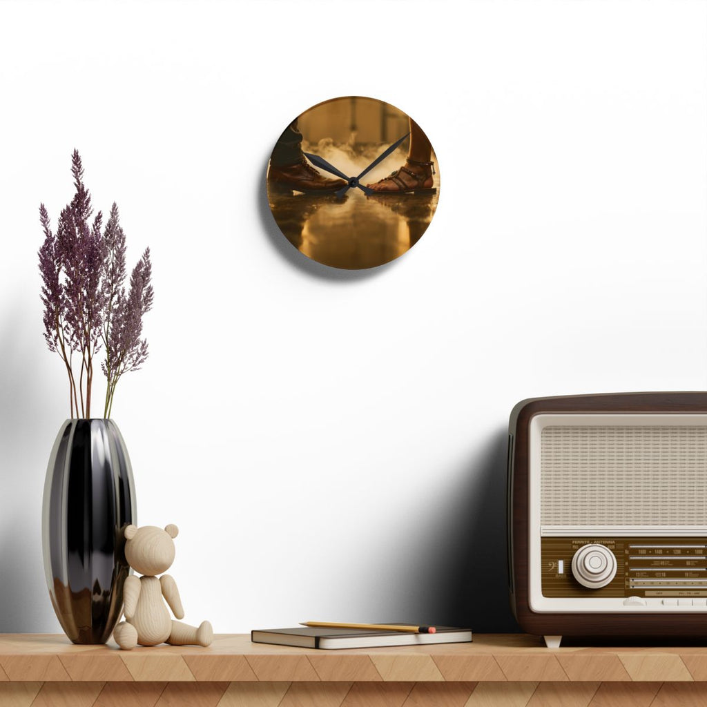 Acrylic Wall Clock - Golden Hour Encounters | Echovira...