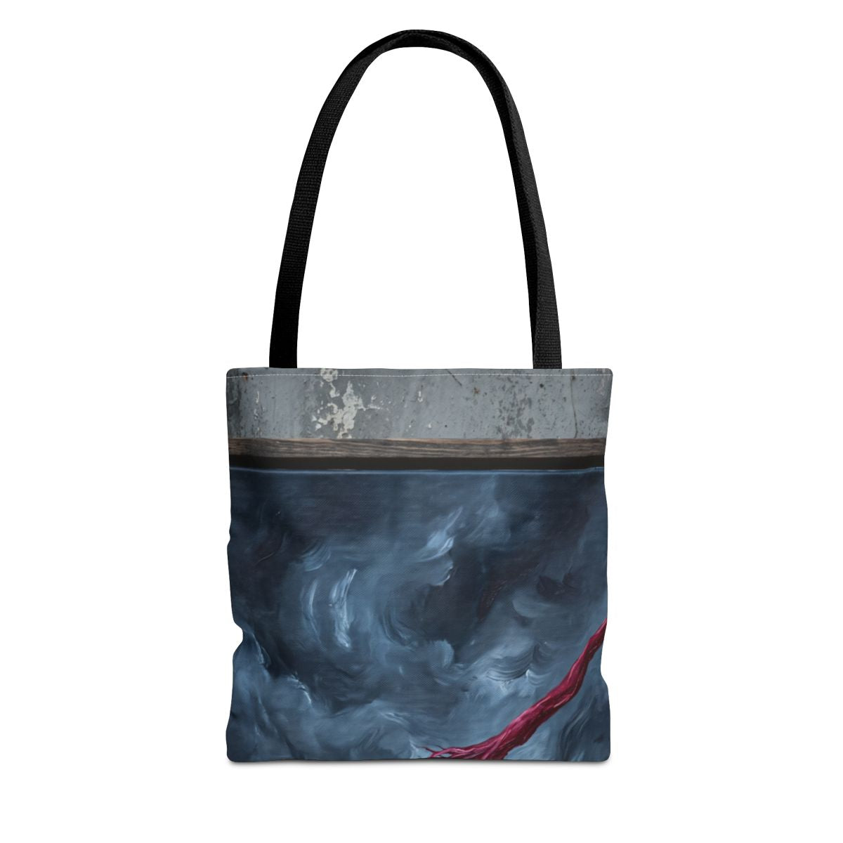 Crimson Abstract Tempest Art Tote Bag
