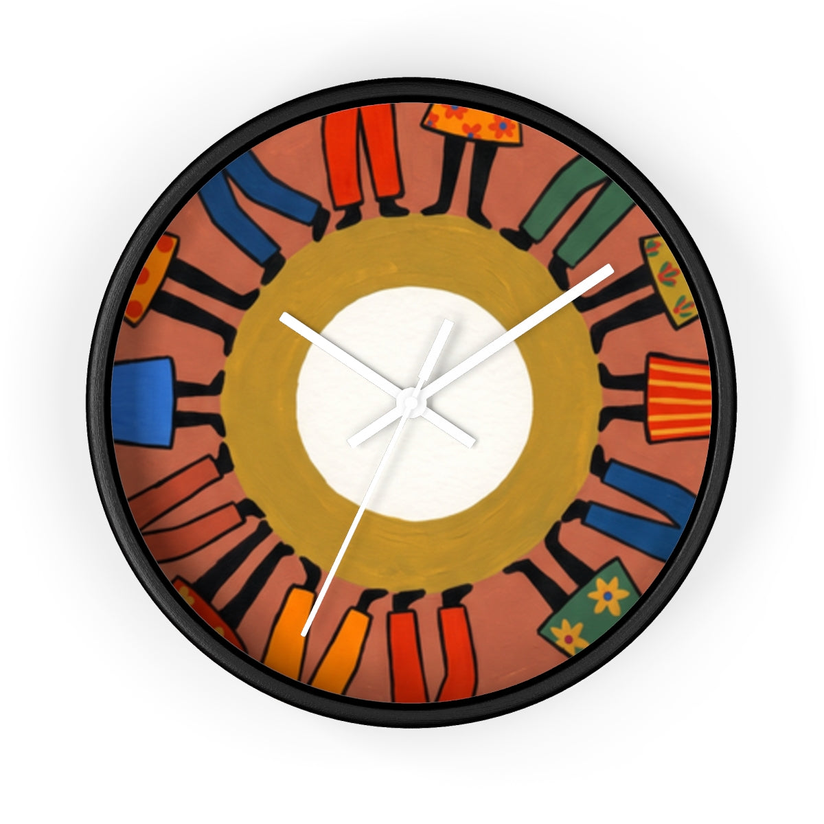 Wall Clock - Unity Mandala Folk Art | Echovira Gallery
