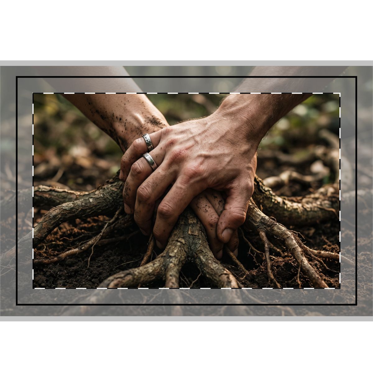 Forest Roots and Hands Hand Flag
