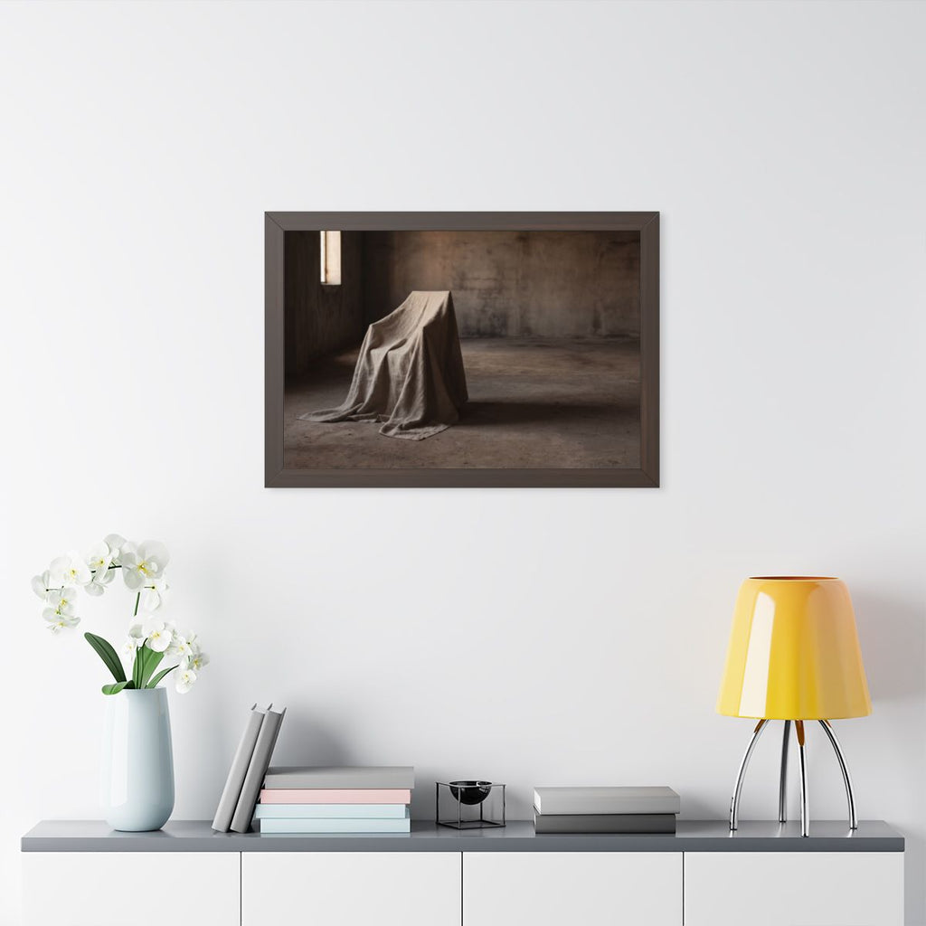Framed Horizontal Poster - Draped Silence Still Life Art......
