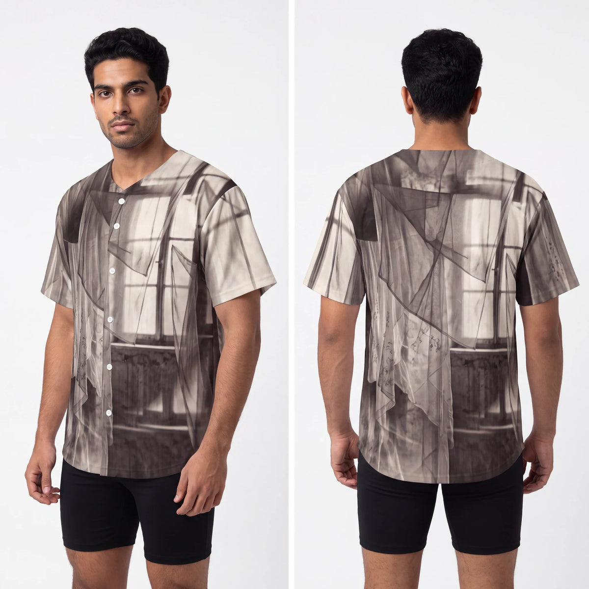 Men's Baseball Jersey - Spectral Veils | Echovira Gallery