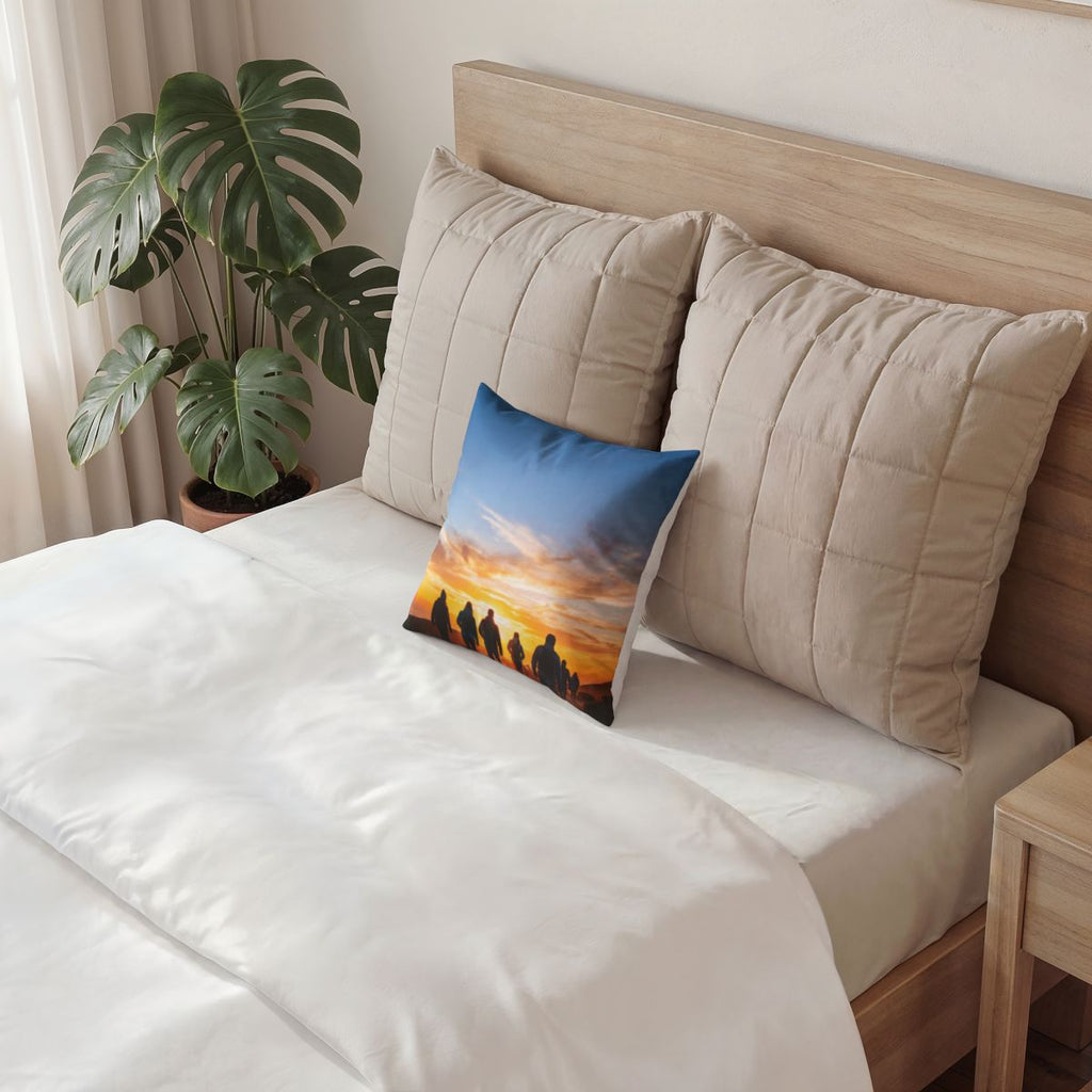 Poly Velvet Pillow - Epic Mountain Sunrise