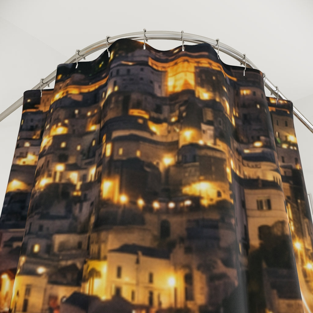 Shower Curtain - Matera Night Lights | Echovira Gallery
