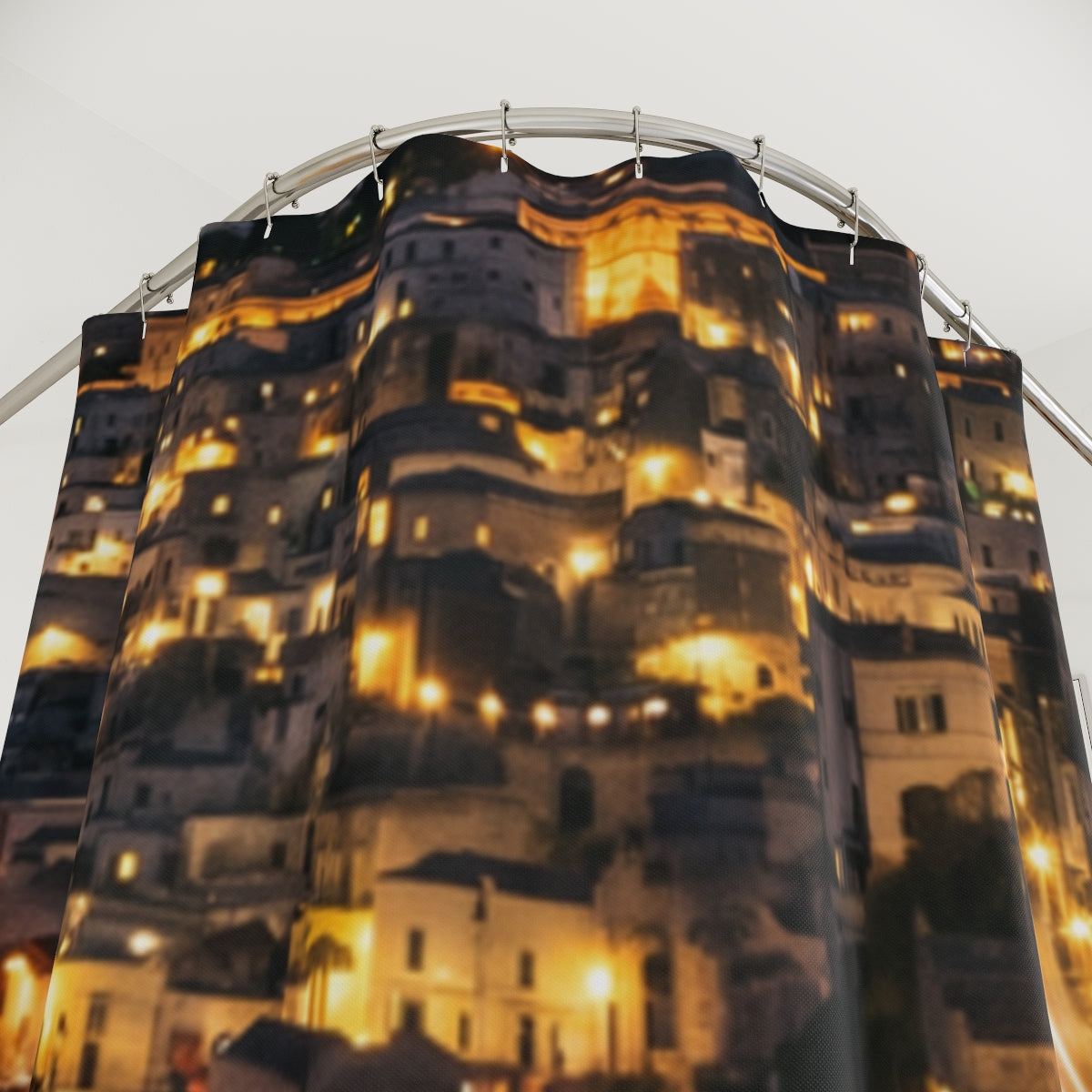 Shower Curtain - Matera Night Lights | Echovira Gallery