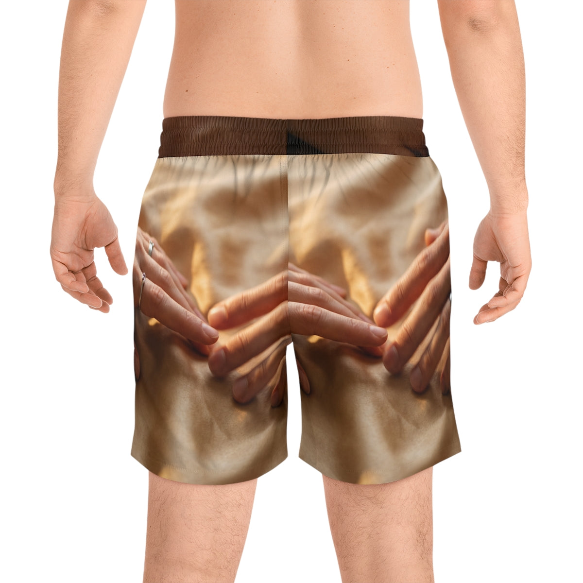 Men's Mid-Length Swim Shorts - Golden Sunset | Echovira...