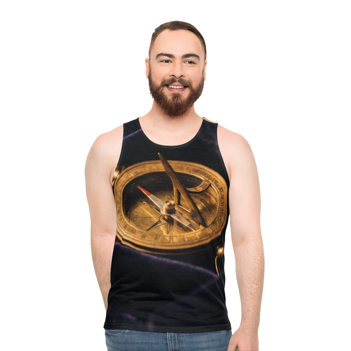 Men's Brass Sundial Compass Tank Top