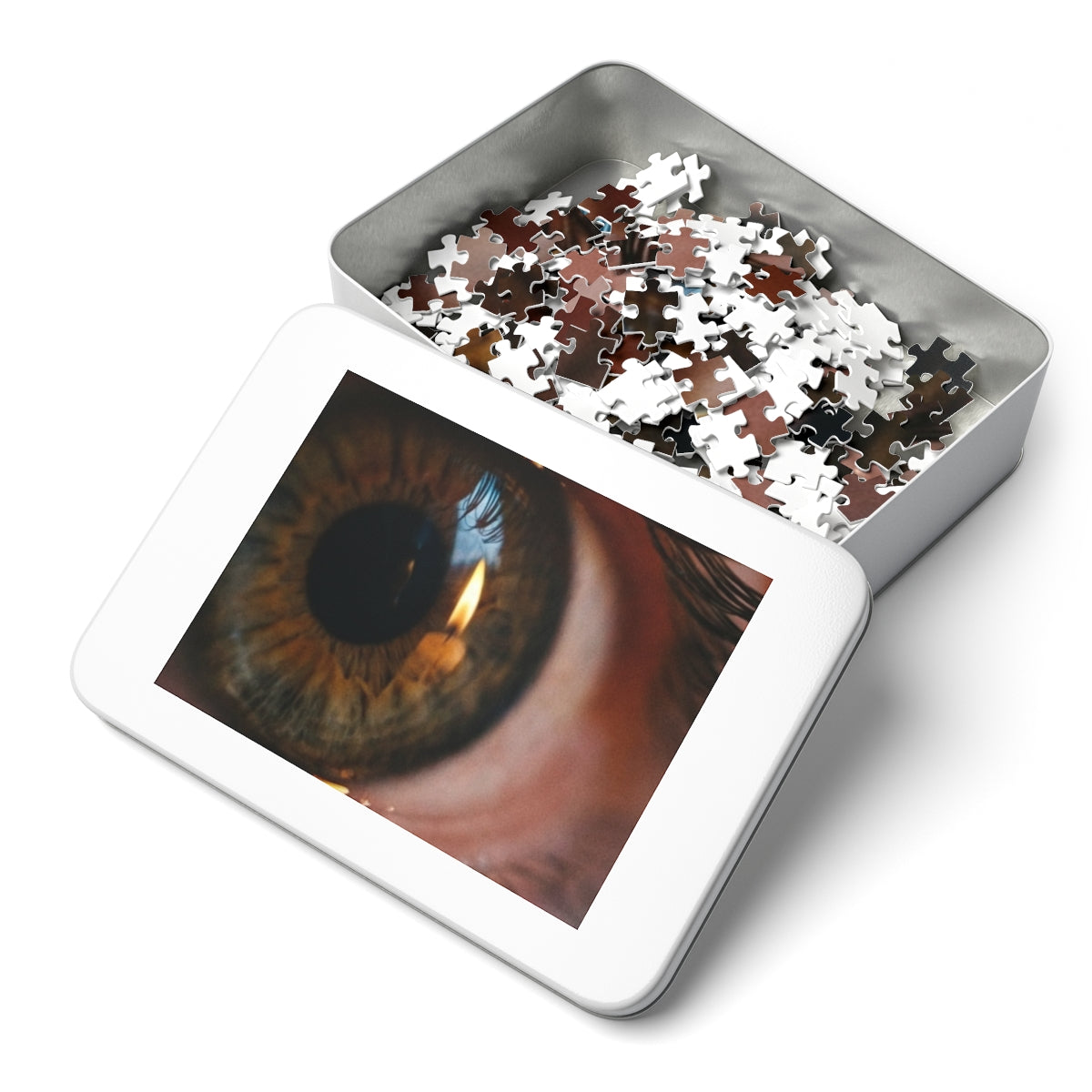 Jigsaw Puzzle with Tin - Amber Iris Reflection Fine Art... |...