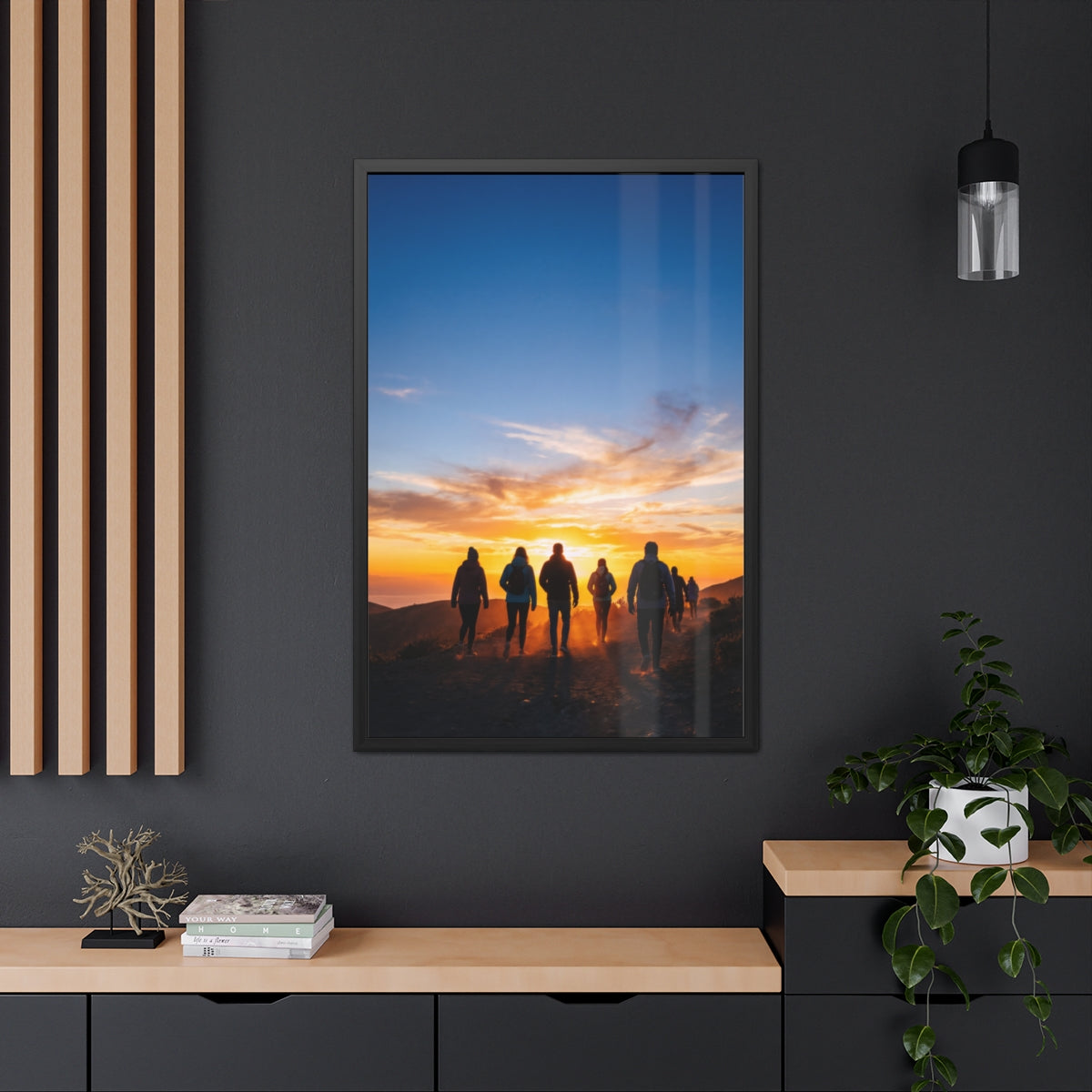 Framed Poster - Sunset Silhouette — Portrait