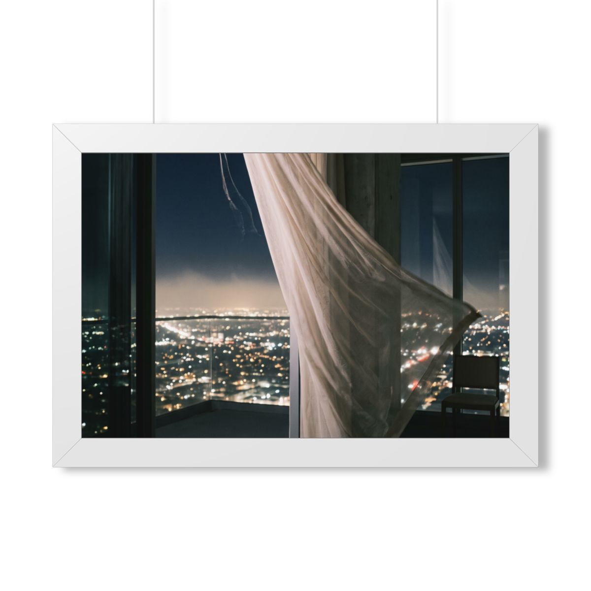 Framed Horizontal Poster - Skyline Serenity — White (14×11...
