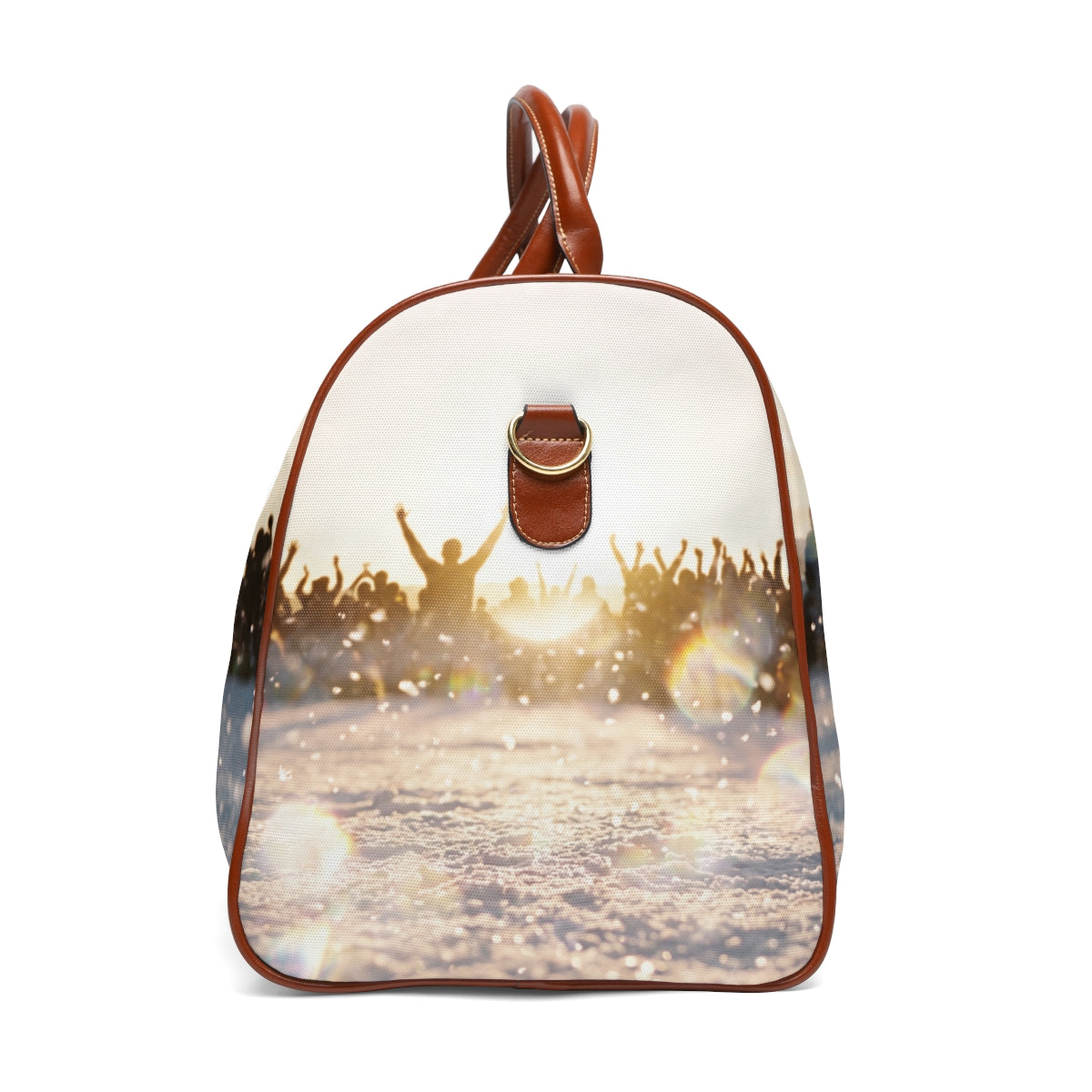 Waterproof Travel Bag with Golden Hour Crowd Art