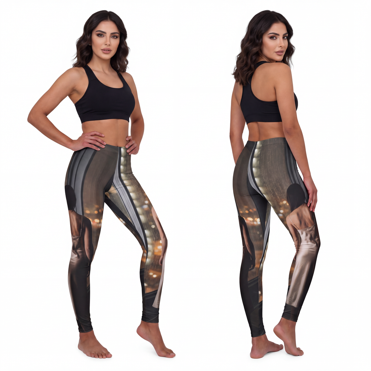 Women's Spandex Leggings - Rainscape | Echovira Gallery