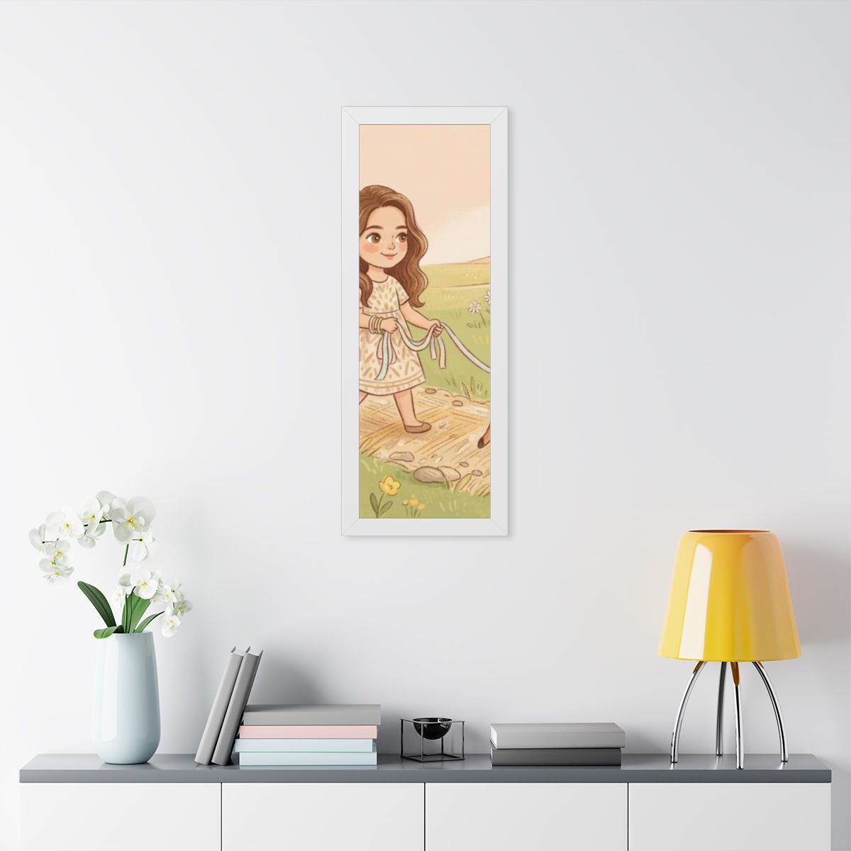 Framed Vertical Poster - Meadow Walk Fawn — White (11×14......