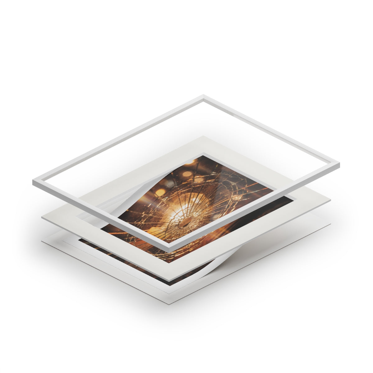 Fine Art Prints - Golden Fracture Shattered Glass Art —... |...