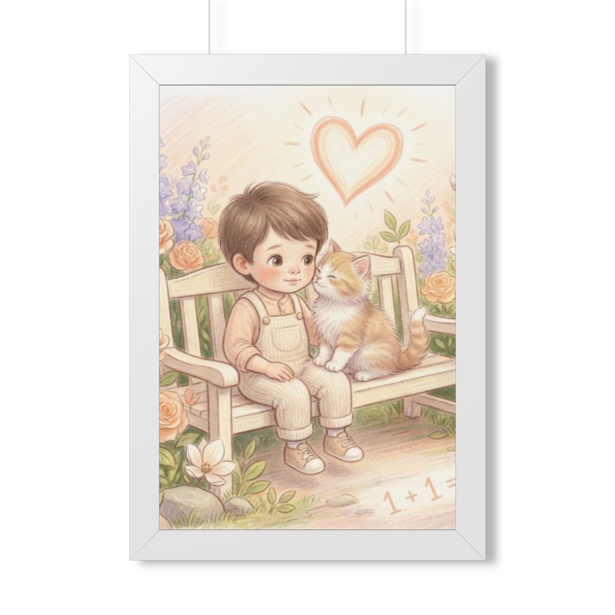 Framed Vertical Poster - Tender Garden Friendship Storybook...