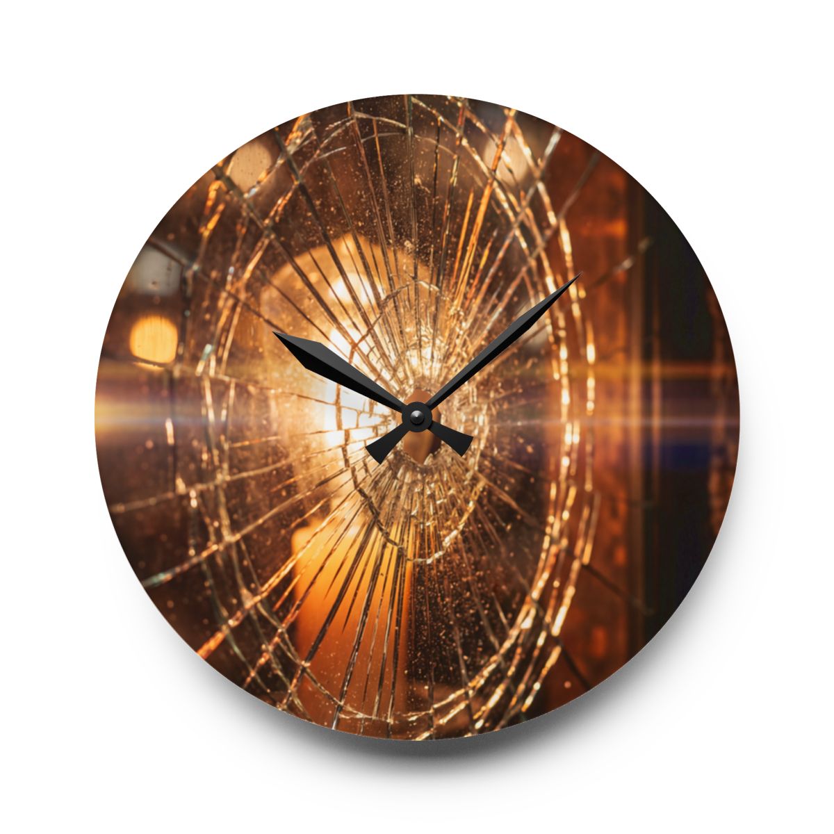 Acrylic Wall Clock - Fractured Glow