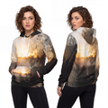Fashion Hoodie - Golden Hour Solitude Cozy Morning Scene |...