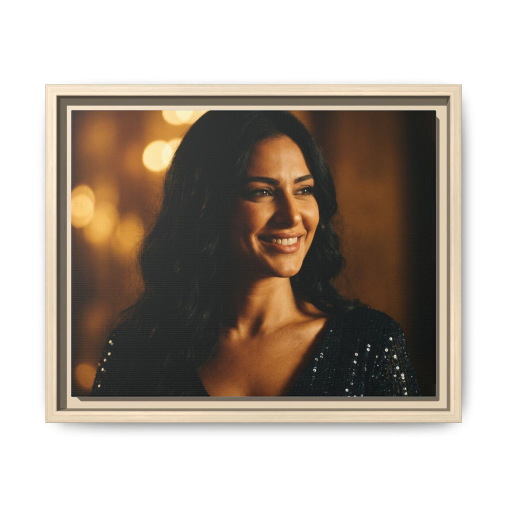 Framed Canvas Art - Golden Glamour — Natural / 1.25"