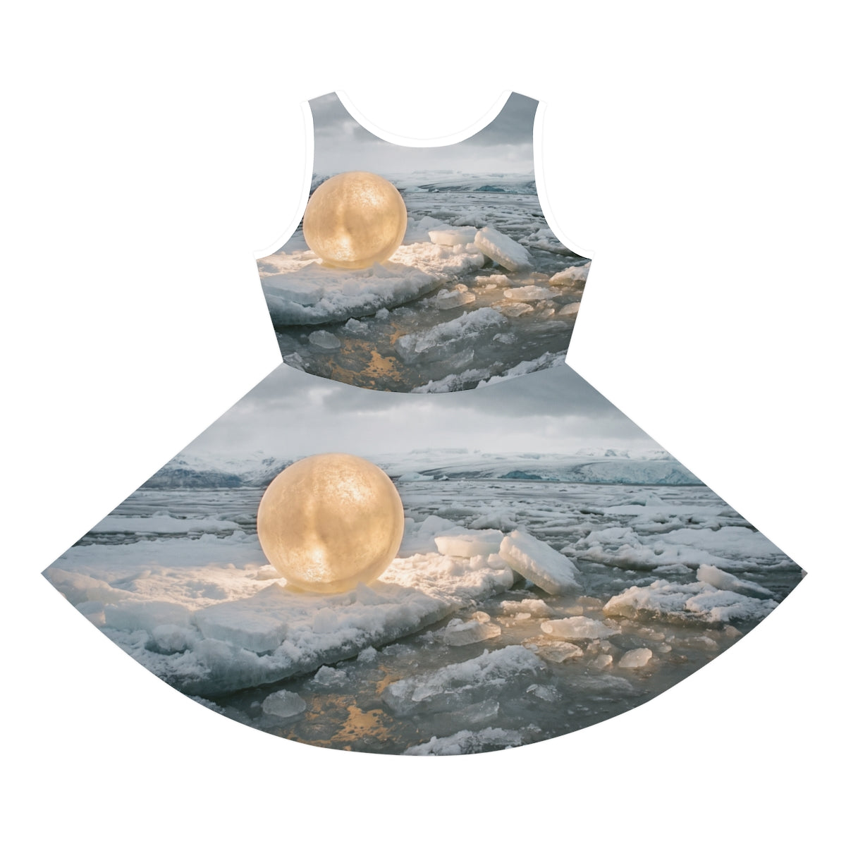 Girls' Sleeveless Sundress Arctic Orb Art